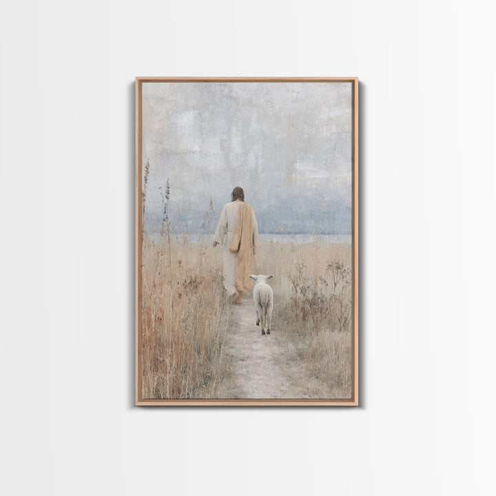 Shepherd’s Walk | Framed Canvas Print | Christian Art Canvas | Christian Wall Art | Christian Painting | Christian Gift Ideas