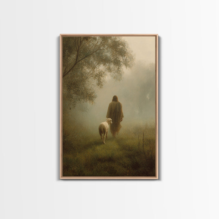 Still Pastures - Framed Canvas Print - Christian Wall Art - Christian Art Canvas - Christian Painting - Christian Decor