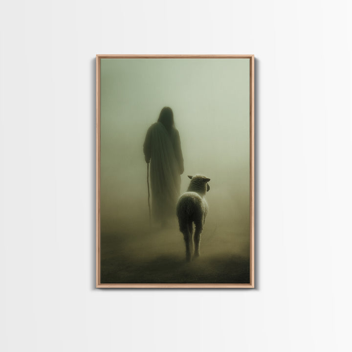 Hushed Journey – Framed Canvas Print – Christian Wall Art – Moody Christian Art – Jesus Painting – Christian Art Canvas – Christmas Art
