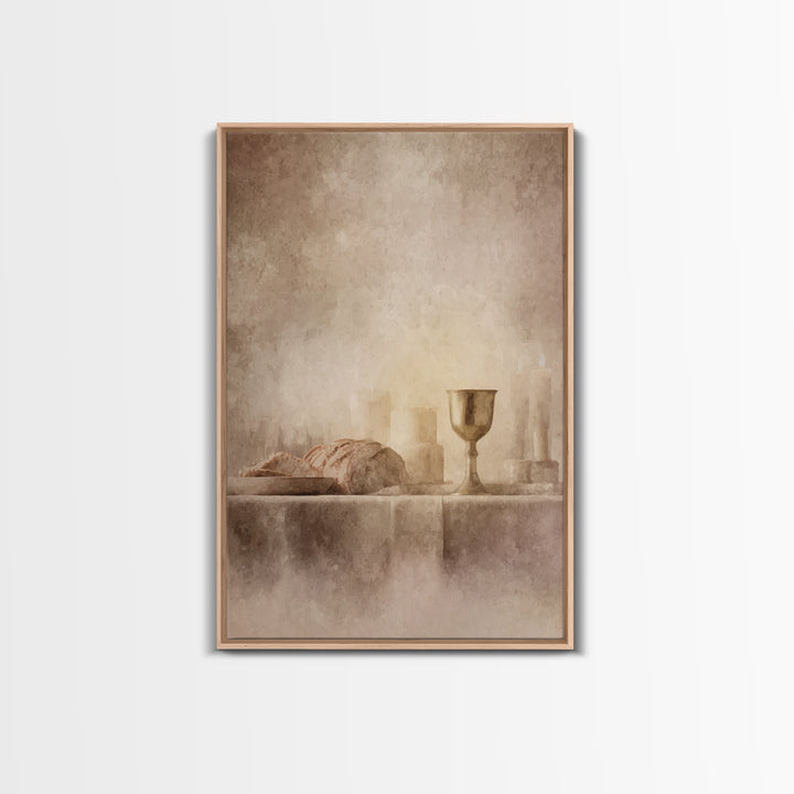 Chalice Of Peace – Framed Canvas Print – Christian Art Canvas – Christian Wall Art – Minimalist Christian Art – Christian Decoration