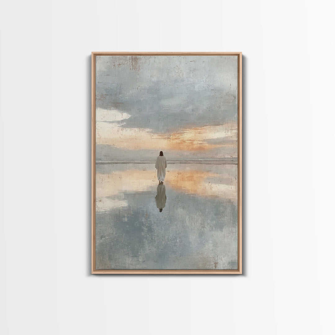 Morning Of Peace | Framed Canvas Print | Jesus Art Print | Christian Wall Art | Modern Christian Art | Unique Christian Art | Christian Dec