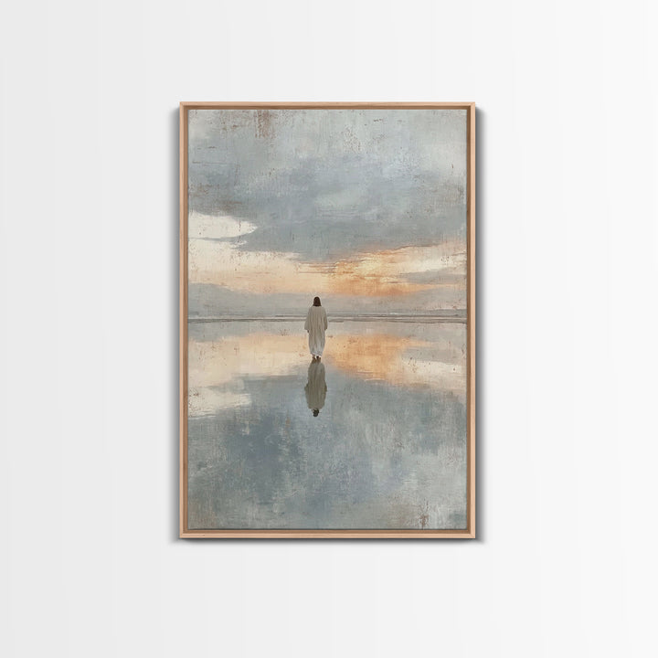 Morning Of Peace | Framed Canvas Print | Jesus Art Print | Christian Wall Art | Modern Christian Art | Unique Christian Art | Christian Dec