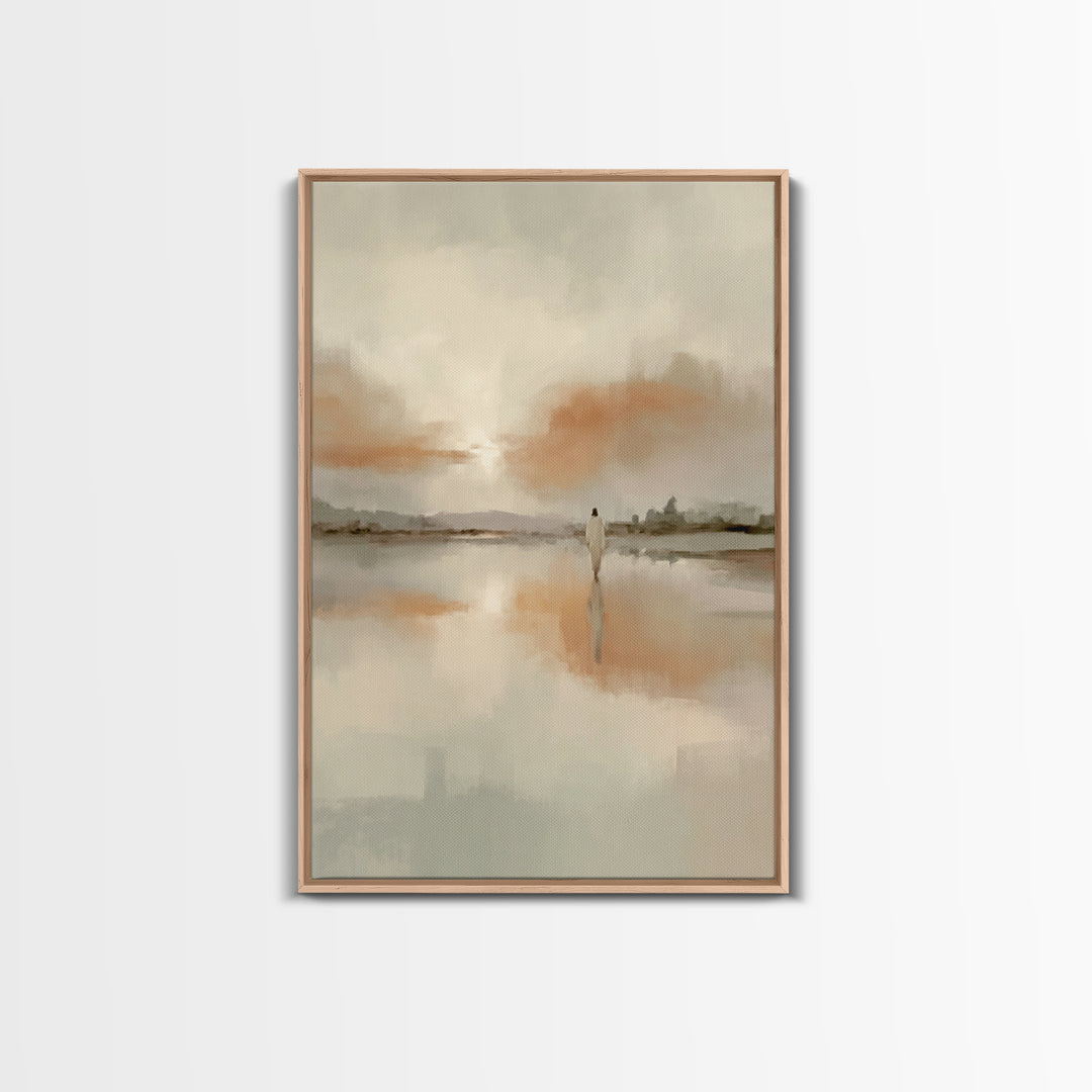 Walk Of Faith, Framed Canvas Print, Jesus Wall Art, Christian Canvas Art, Christian Art Print, Subtle Christian Art, Christian Christmas De