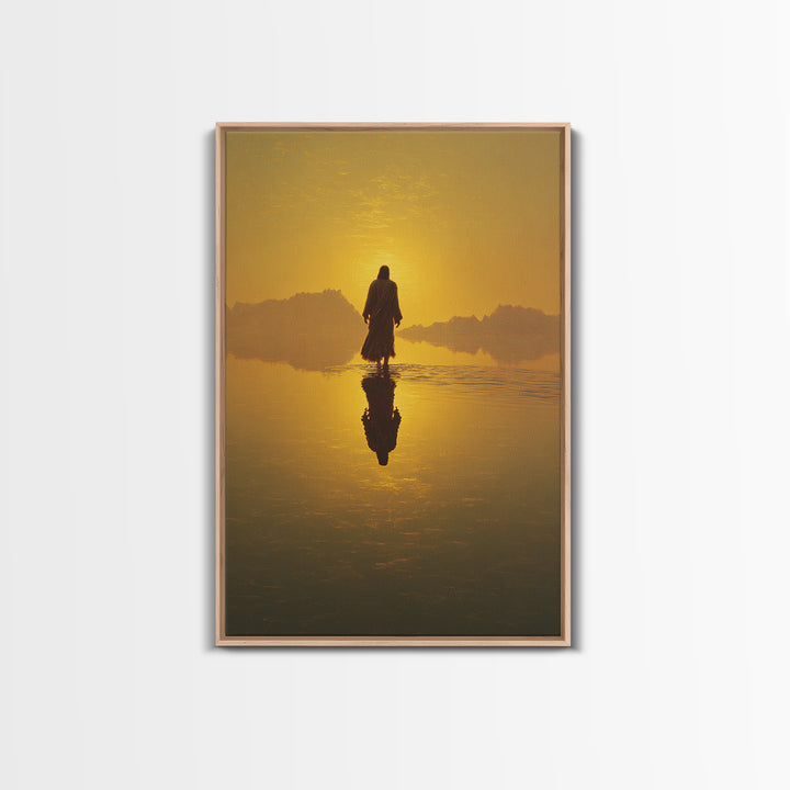 Golden Promise, Framed Canvas Print, Christian Art Canvas, Jesus Painting, Large Christian Art, Christian Wall Art, Christian Christmas Art