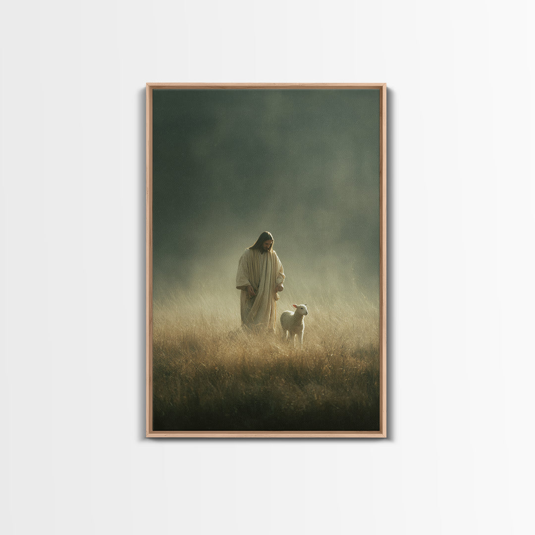 Sacred Meadow Path | Framed Canvas Print | Christian Art Painting | Jesus Wall Art | Christian Art Canvas | Christian Christmas Decor | Chr