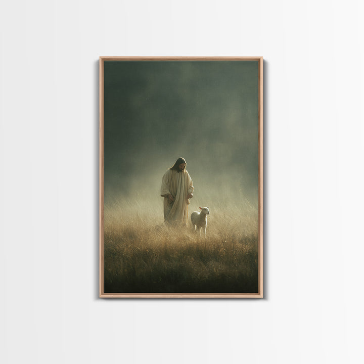 Sacred Meadow Path | Framed Canvas Print | Christian Art Painting | Jesus Wall Art | Christian Art Canvas | Christian Christmas Decor | Chr