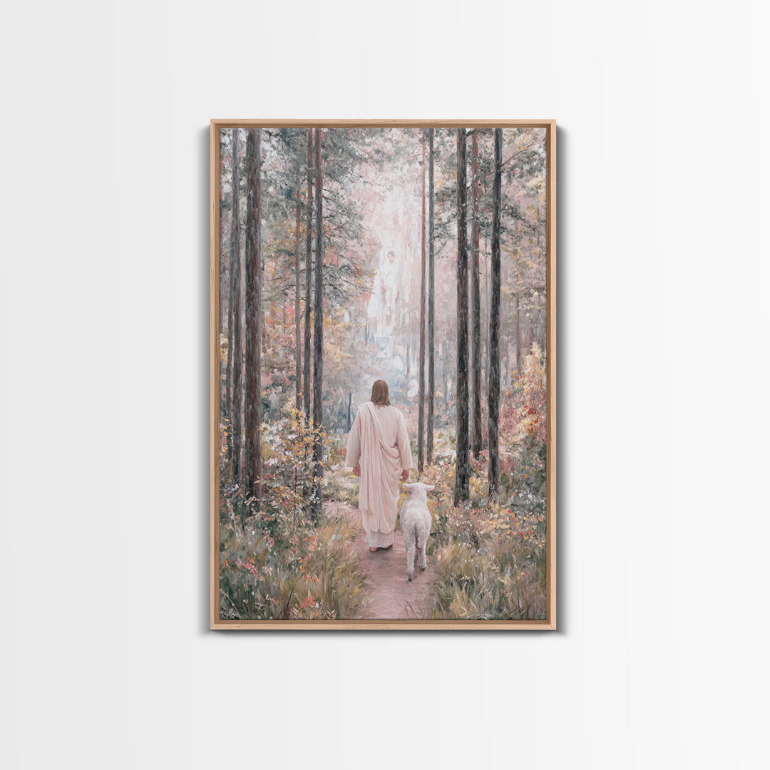 Forest Of Grace, Framed Canvas Print, Christian Wall Art, Christian Art Canvas, Jesus Painting, Subtle Christian Paintings, Christian Gift