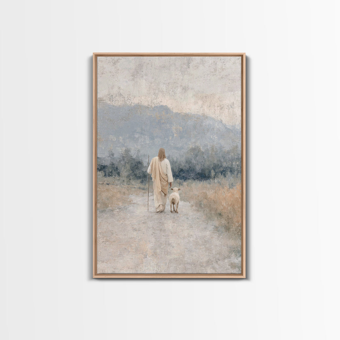 Guided Journey – Framed Canvas Print – Christian Art Work – Jesus Canvas Art – Minimalist Christian Art – Christian Wall Art – Christian De