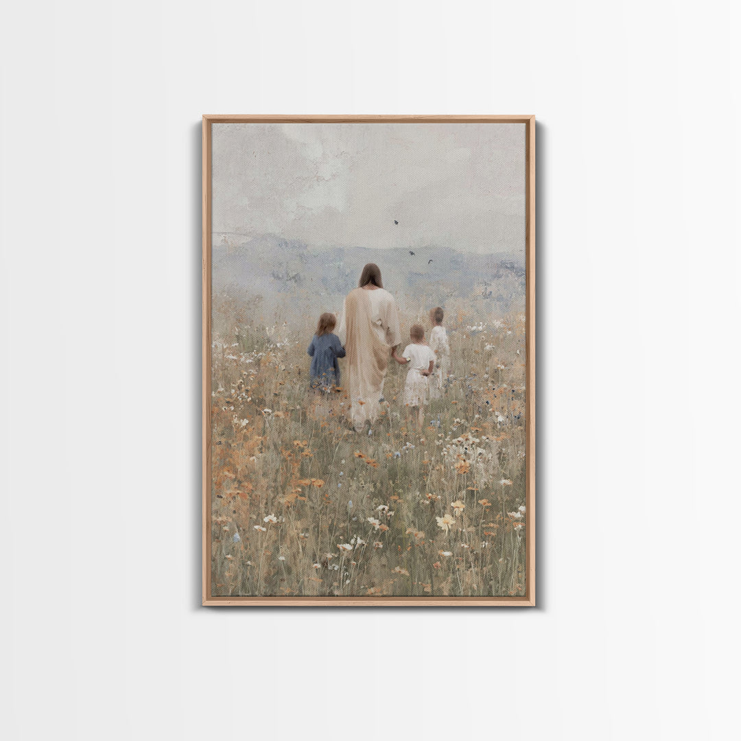 Fields Of Promise, Framed Canvas Print, Christian Wall Art, Christian Art Canvas, Jesus Painting, Christian Gift Ideas, Christian Christmas