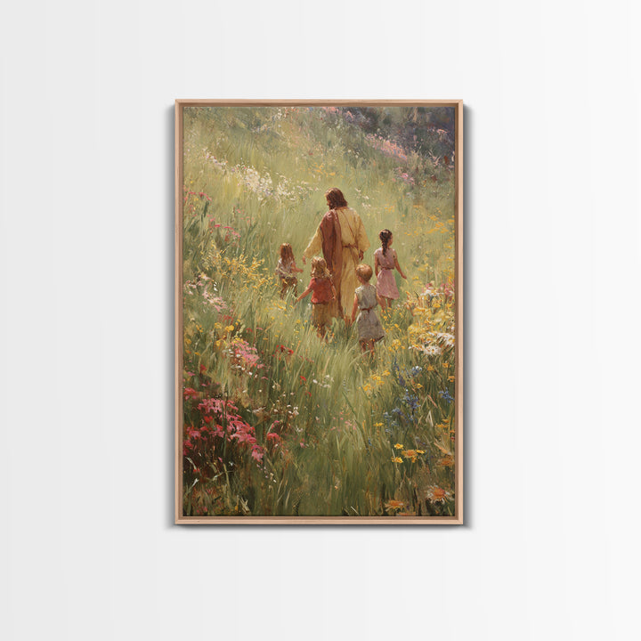 Grace In Bloom | Framed Canvas Print | Christian Art Canvas | Christian Wall Art | Jesus Painting | Christian Decor | Christmas Art Prints