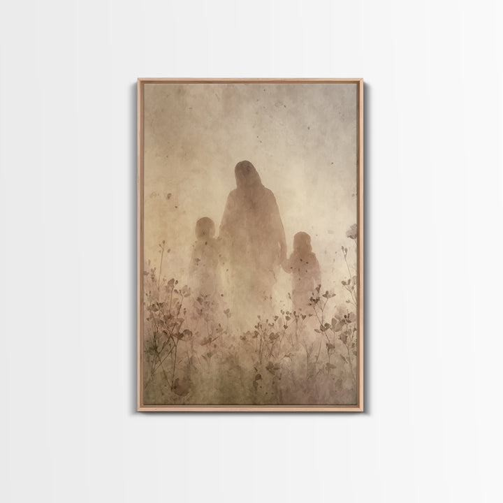 Heavenly Meadow Light, Framed Canvas Print, Christian Wall Art, Christian Art Canvas, Jesus Painting, Christian Christmas Art, Christian Ho