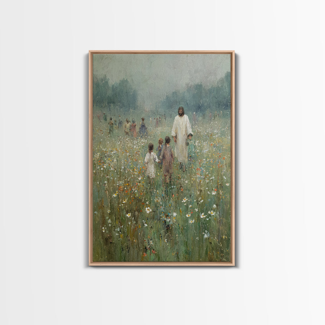 Quiet Blooming Grace | Framed Canvas Print | Christian Art Canvas | Christian Wall Art | Jesus Painting | Christian Christmas Art | Christi