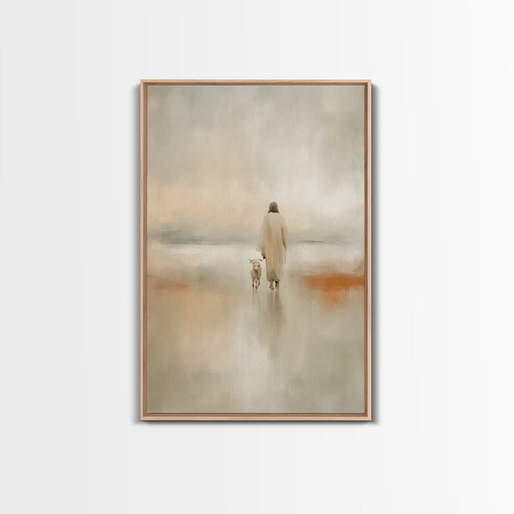 Still Waters Path | Framed Canvas Print | Christian Art Canvas | Christian Wall Art | Jesus Painting | Christian Art | Christian Christmas