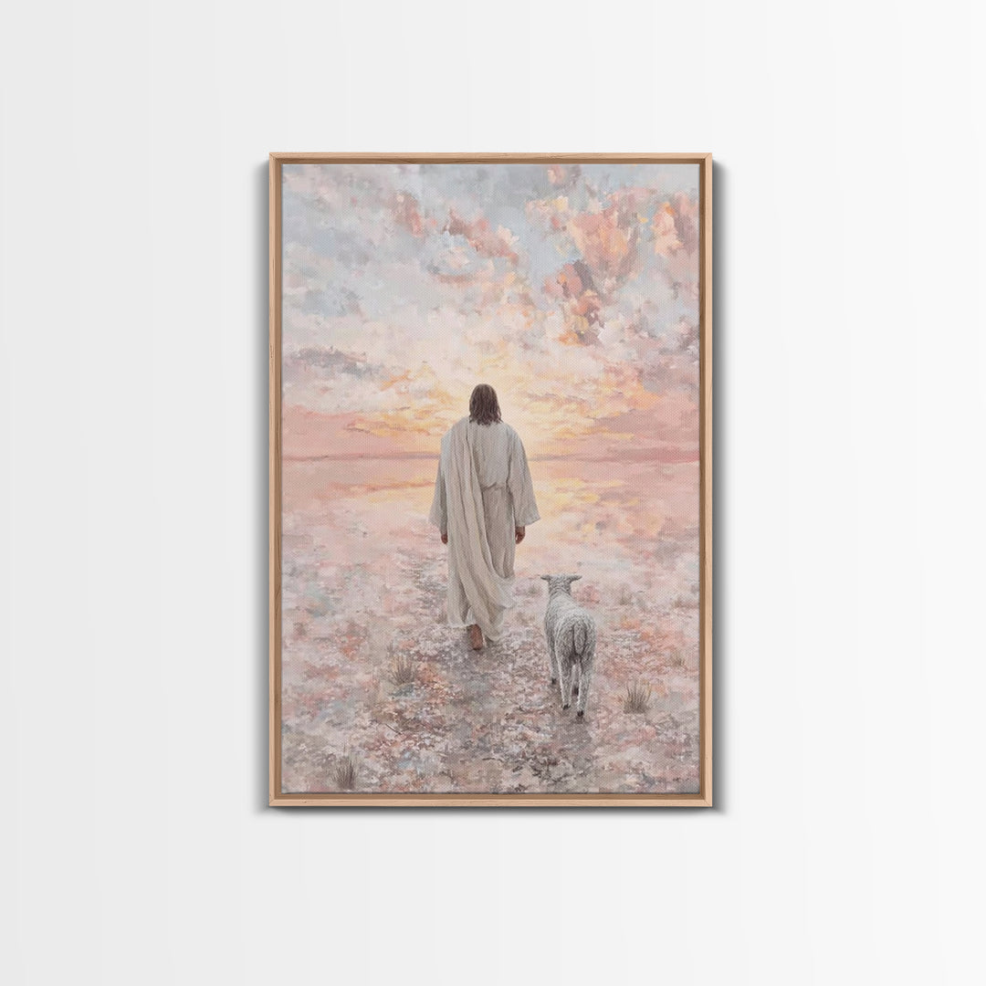 Desert Dawn Grace – Framed Canvas Print – Christian Art Canvas – Christian Art – Christian Wall Art – Jesus Painting – Christian Christmas