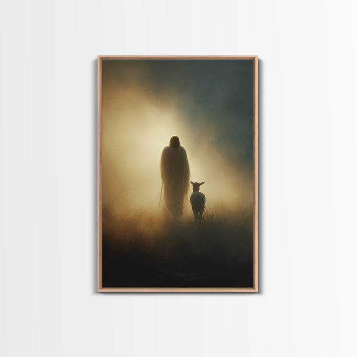 Heaven’s Lantern Glow, Framed Canvas Print, Christian Wall Art, Christian Art Canvas, Christian Art, Jesus Painting, Christian Christmas Ar