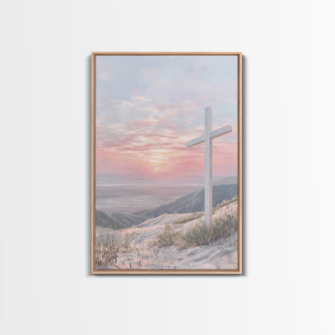 Dawn Of Redemption – Framed Canvas Print – Christian Wall Art – Christian Art Canvas – Modern Christian Painting – Christian Gift Ideas