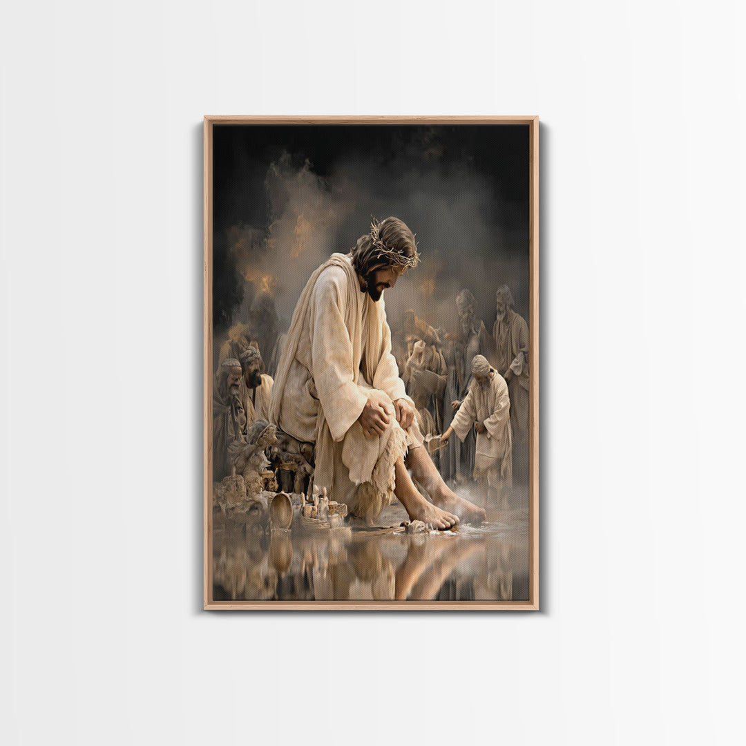 Quiet Servant Grace – Framed Canvas Print – Christian Wall Art – Jesus Painting – Christian Art Canvas – Christian Decor – Modern Christian