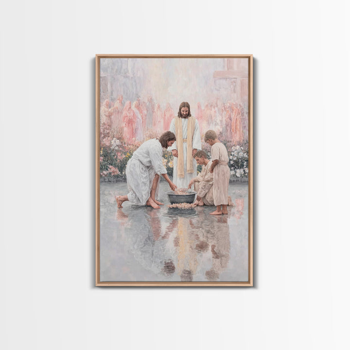 Gathered In Peace – Framed Canvas Print – Christian Wall Art – Christian Art Canvas – Jesus Painting – Christian Gift – Vintage Christian A
