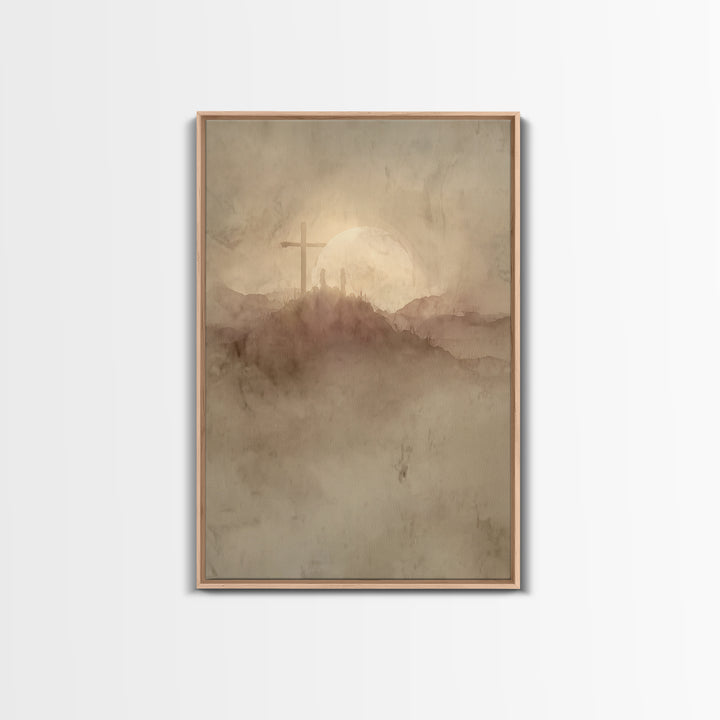 Hilltop Revelation | Framed Canvas Print | Christian Art Canvas | Christian Wall Art | Moody Christian Art | Christian Christmas Art