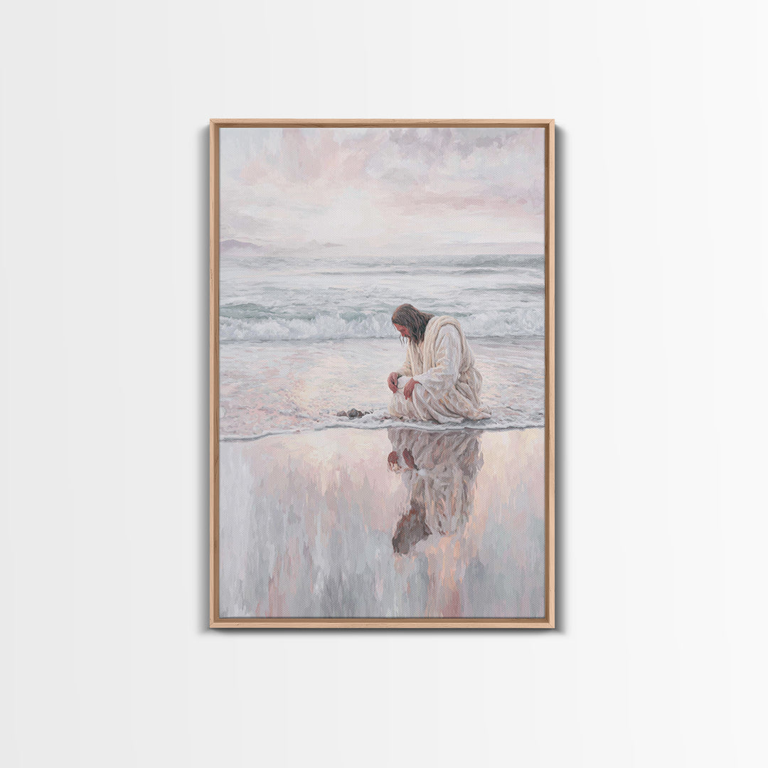 Shorelight Mercy – Framed Canvas Print – Christian Wall Art – Jesus Painting – Christian Art Canvas – Christian Gift Ideas – Christmas Art