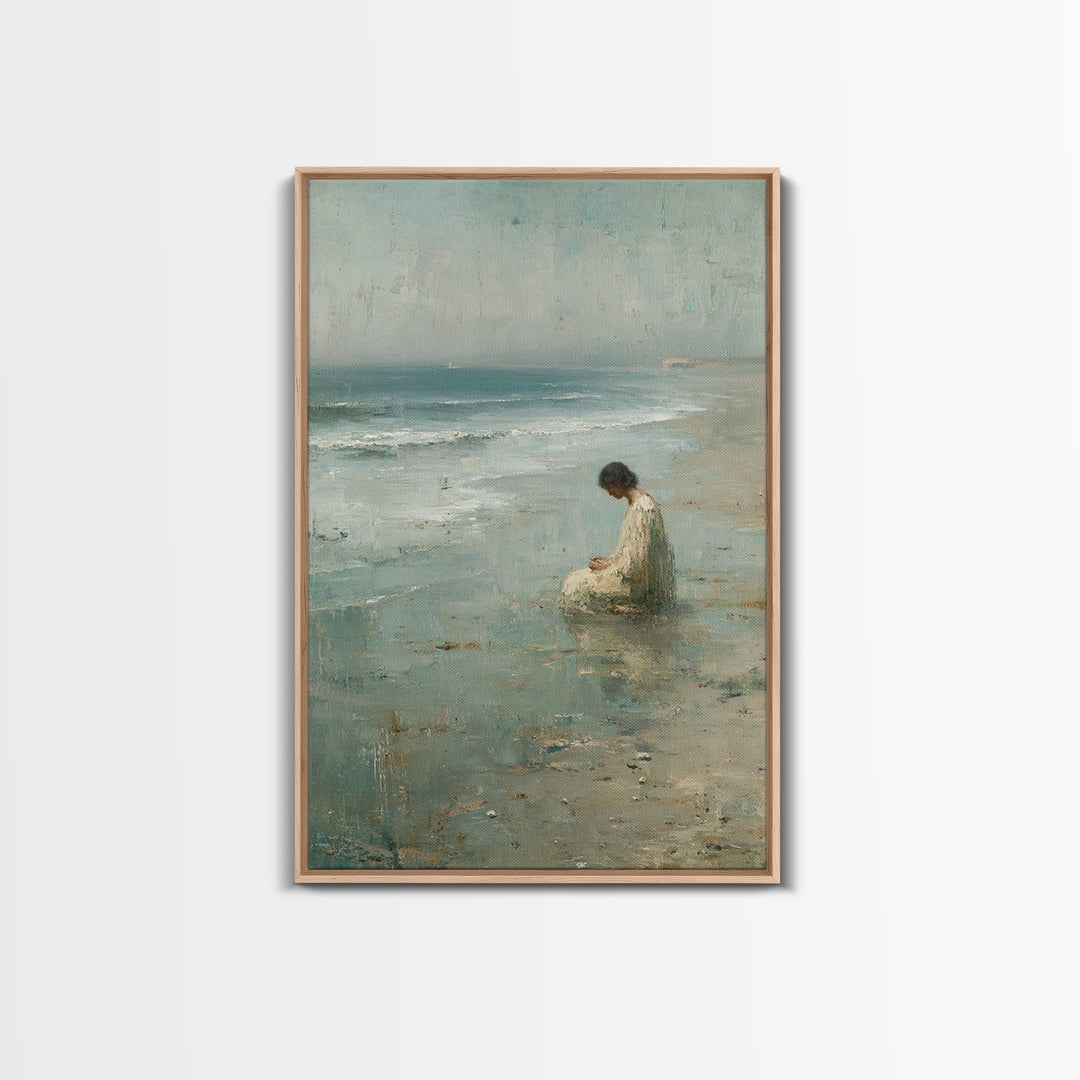 Silent Tide Prayer | Framed Canvas Print | Christian Wall Art | Christian Art Canvas | Christian Painting | Minimalist Christian Art | Chri