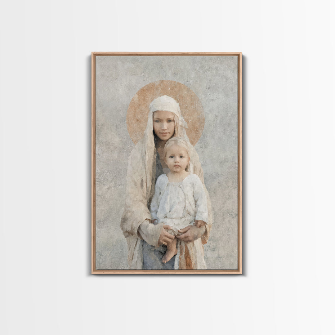 Holy Silhouette, Framed Canvas Print, Christian Wall Art, Christian Art Canvas, Christian Painting, Christian Gift Ideas, Christmas Art
