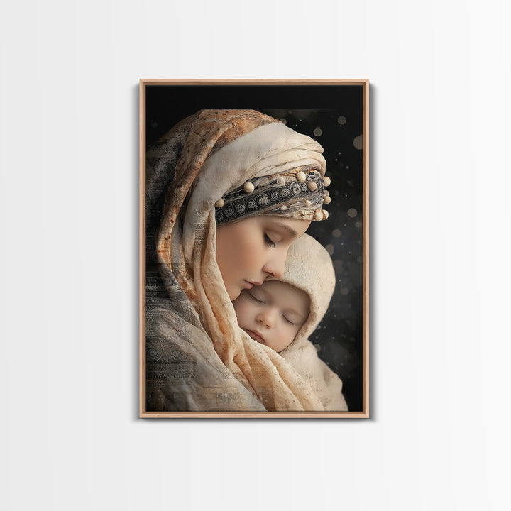 Radiant Madonna – Framed Canvas Print – Christian Wall Art – Mary And Jesus Painting – Christian Art Canvas – Christian Gift – Christian Ch
