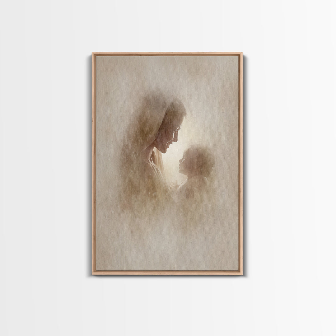 Holy Dawn Grace - Framed Canvas Print - Christian Wall Art - Christian Art Canvas - Mary And Jesus Painting - Christian Christmas Art - Chr