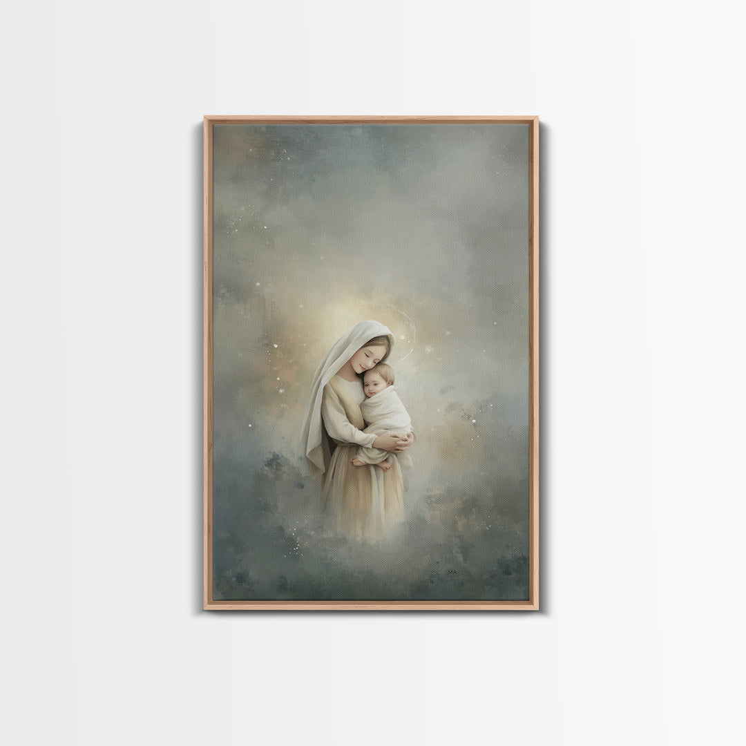 Light Of Bethlehem - Framed Canvas Print - Christian Art Canvas - Christian Wall Art - Jesus Painting - Christian Christmas Art - Christian