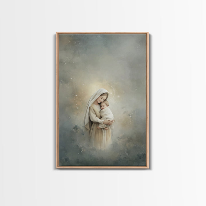 Light Of Bethlehem - Framed Canvas Print - Christian Art Canvas - Christian Wall Art - Jesus Painting - Christian Christmas Art - Christian