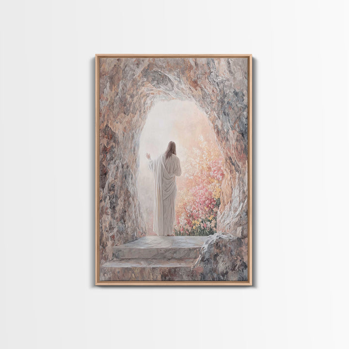 Risen Morning Light – Framed Canvas Print – Christian Wall Art – Jesus Painting – Christian Art Canvas – Christian Art – Christian Gift