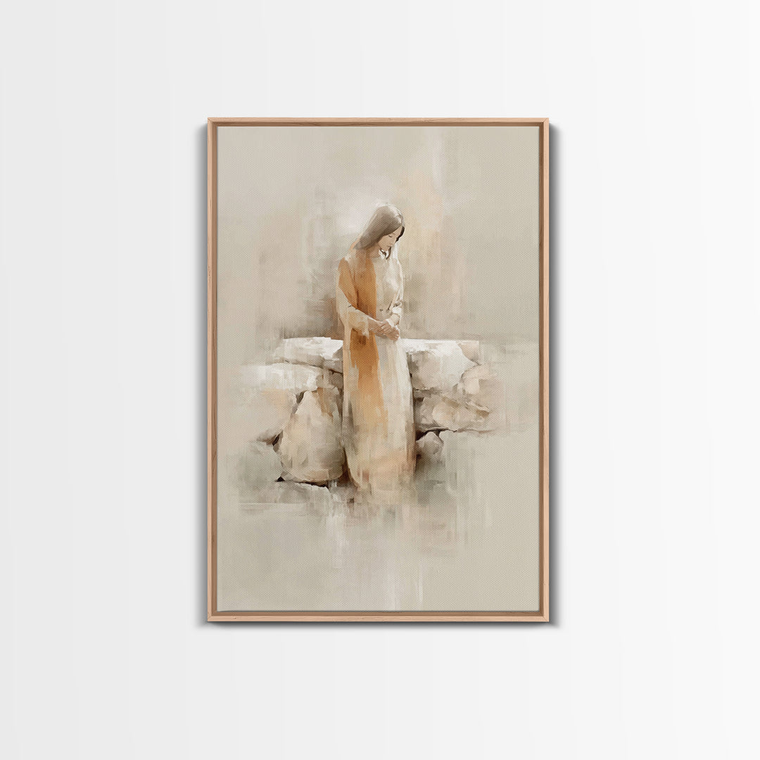 Garden Of Hope – Framed Canvas Print – Christian Art Canvas – Minimalist Christian Art – Christian Wall Art – Christian Painting – Christia