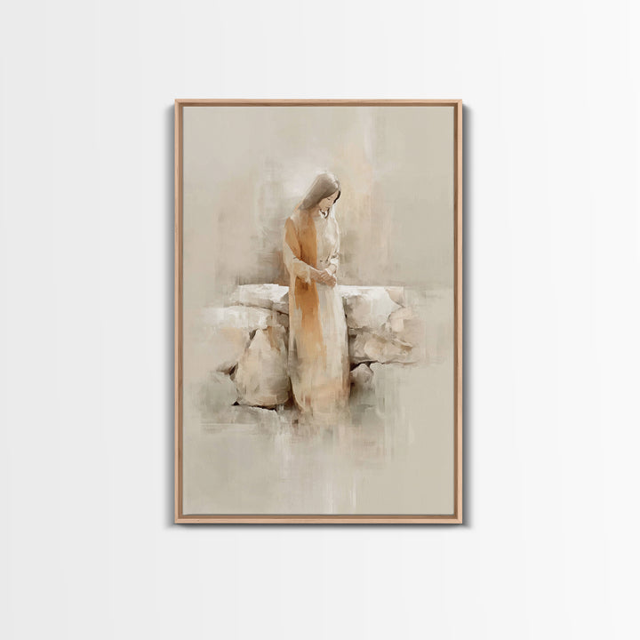 Garden Of Hope – Framed Canvas Print – Christian Art Canvas – Minimalist Christian Art – Christian Wall Art – Christian Painting – Christia