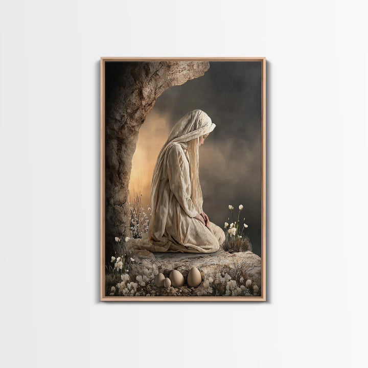 Sacred Vigil – Framed Canvas Print – Christian Wall Art – Christian Art Canvas – Christian Painting – Moody Christian Art – Christian Art G