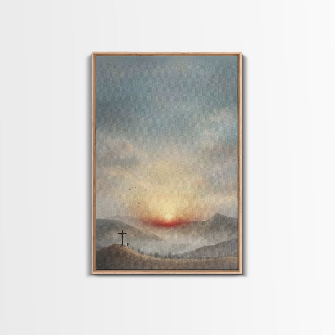 Resurrection Peace | Framed Canvas Print | Christian Art Canvas | Christian Wall Art | Modern Christian Art | Christian Gift