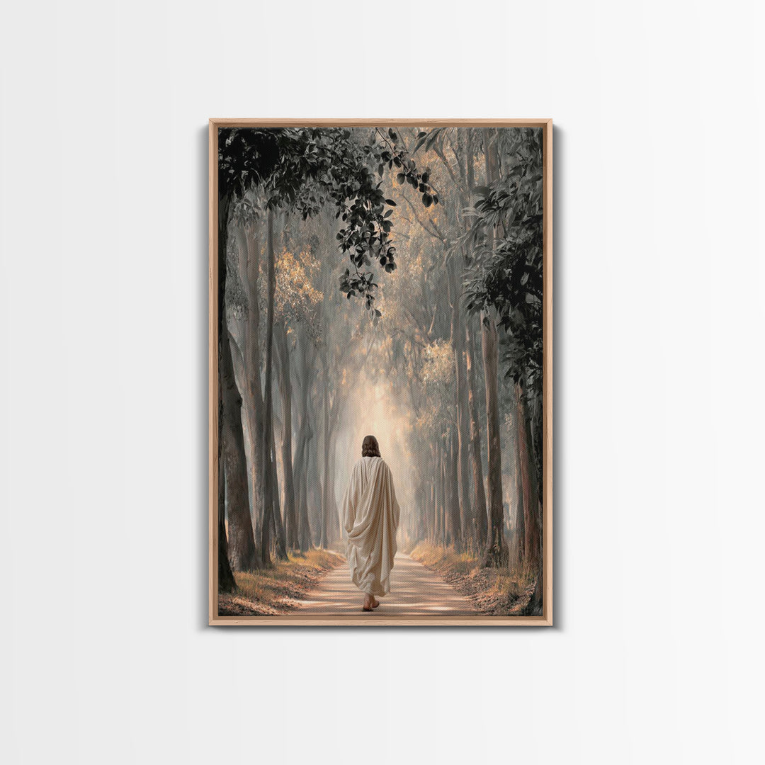 Forest Of Light – Framed Canvas Print – Christian Art Canvas – Christian Wall Art – Christian Painting – Moody Christian Art – Christian Ar
