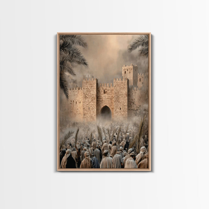 Triumphant Entry Dawn – Framed Canvas Print – Christian Art Painting – Christian Wall Art – Christian Art Canvas – Unique Christian Art