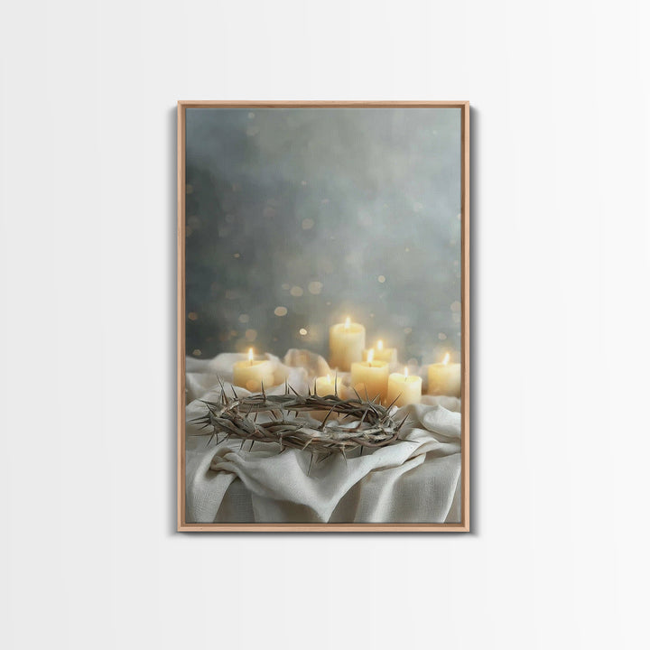 Glowing Redemption, Framed Canvas Print, Christian Art Canvas, Christian Wall Art, Moody Christian Art, Christian Gift Ideas