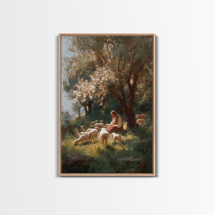 Garden Light – Framed Canvas Print – Christian Art Canvas – Jesus Painting – Christian Wall Art – Vintage Christian Art – Christian Gift Id
