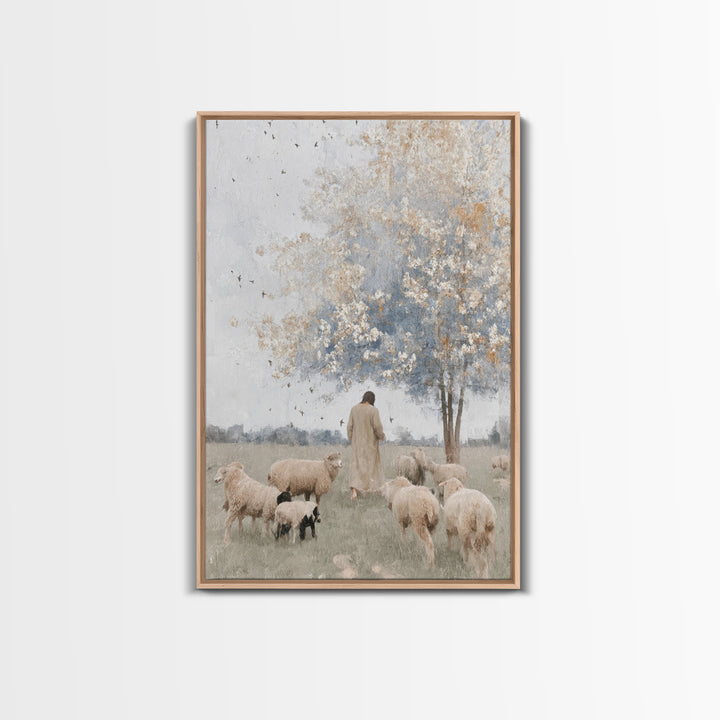 Skyward Meadow – Framed Canvas Print – Christian Wall Art – Jesus Painting – Christian Art Canvas – Subtle Christian Art – Christian Decor