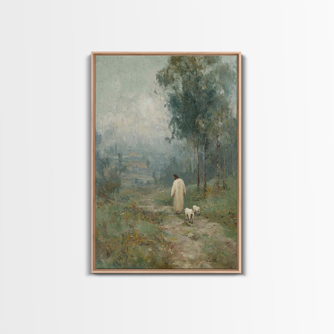Gentle Journey – Framed Canvas Print – Christian Art Canvas – Christian Wall Art – Jesus Painting – Subtle Christian Art – Christian Decor