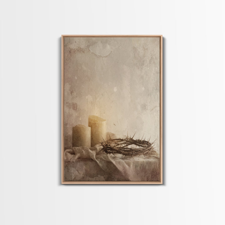Quiet Sacrifice – Framed Canvas Print – Christian Art Canvas – Christian Wall Art – Subtle Christian Art – Christian Christmas Art