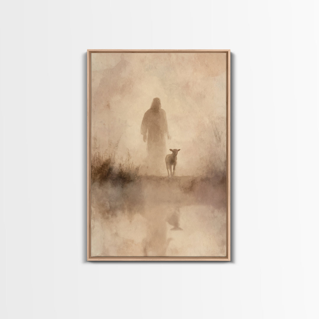 Shepherd’s Dawn – Framed Canvas Print – Christian Wall Art – Jesus Painting – Christian Art Canvas – Vintage Christian Art – Christian Art