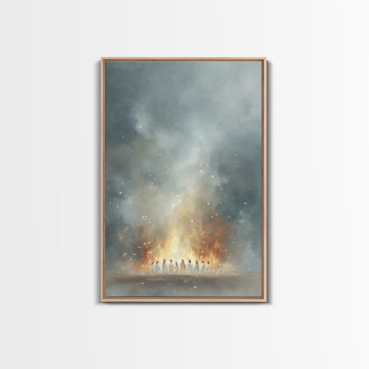 Heavenly Fire – Framed Canvas Print – Christian Wall Art – Christian Art Canvas – Jesus Painting – Moody Christian Art – Large Christian Pa
