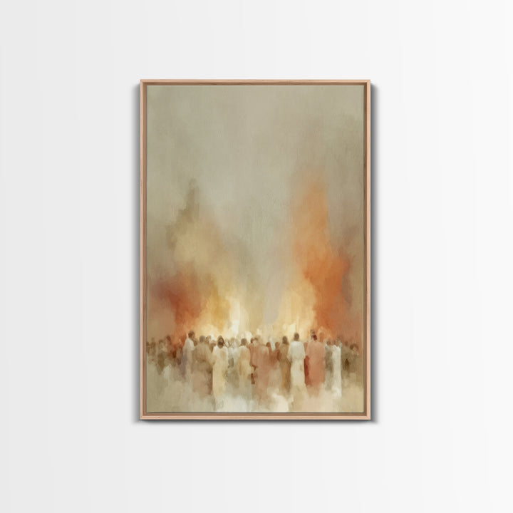Gathered In Spirit – Framed Canvas Print – Christian Wall Art – Christian Art Canvas – Christian Painting – Vintage Christian Art – Subtle