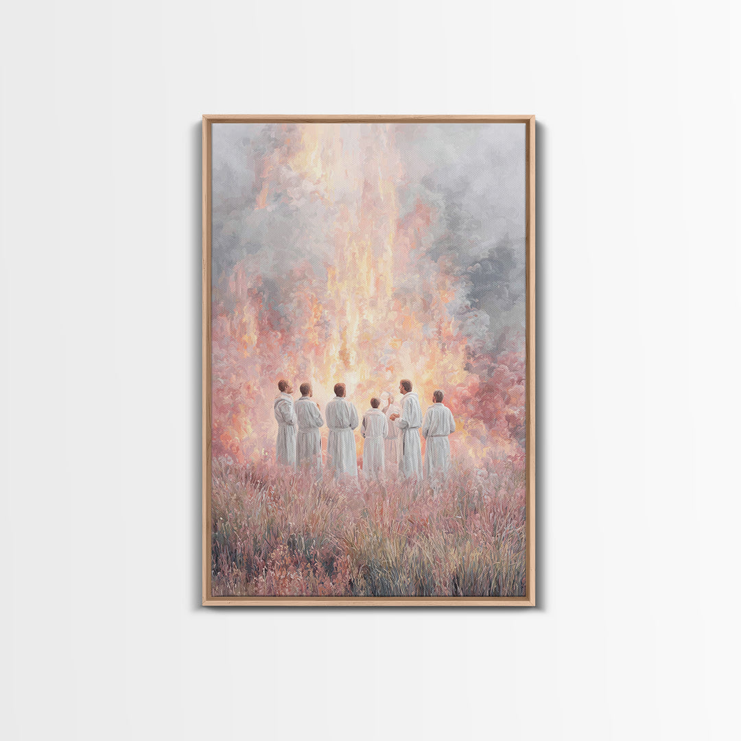 Fires Of Fellowship – Framed Canvas Print – Christian Wall Art – Christian Art Canvas – Christian Painting – Christian Art – Vintage Christ