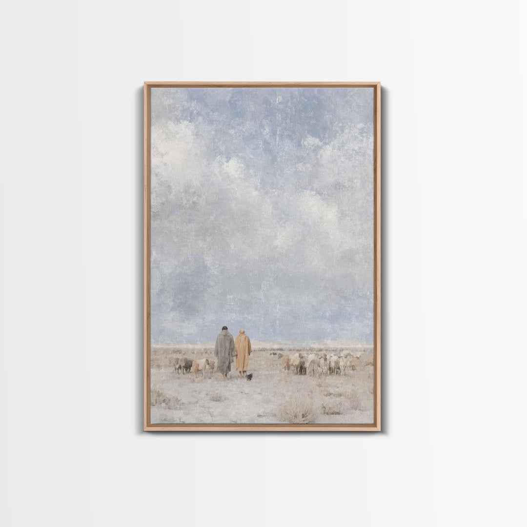 Silent Winter Path, Framed Canvas Print, Christian Art Canvas, Christian Christmas Art, Christmas Wall Art, Subtle Christian Art