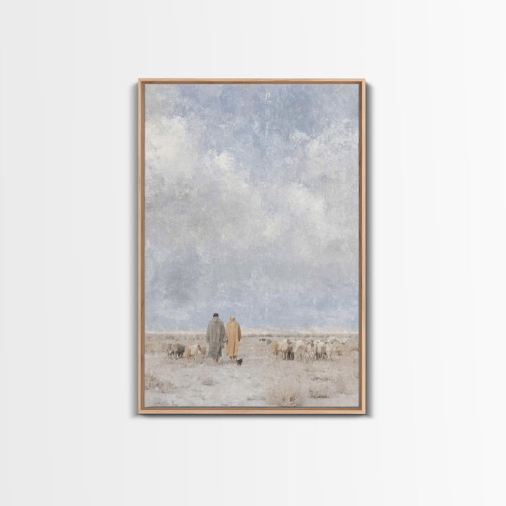 Silent Winter Path, Framed Canvas Print, Christian Art Canvas, Christian Christmas Art, Christmas Wall Art, Subtle Christian Art