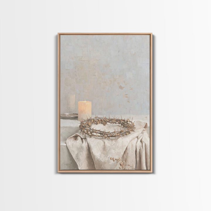 Mercy Crown Light, Framed Canvas Print, Christian Art Canvas, Christian Wall Art, Modern Christian Art, Christian Gift