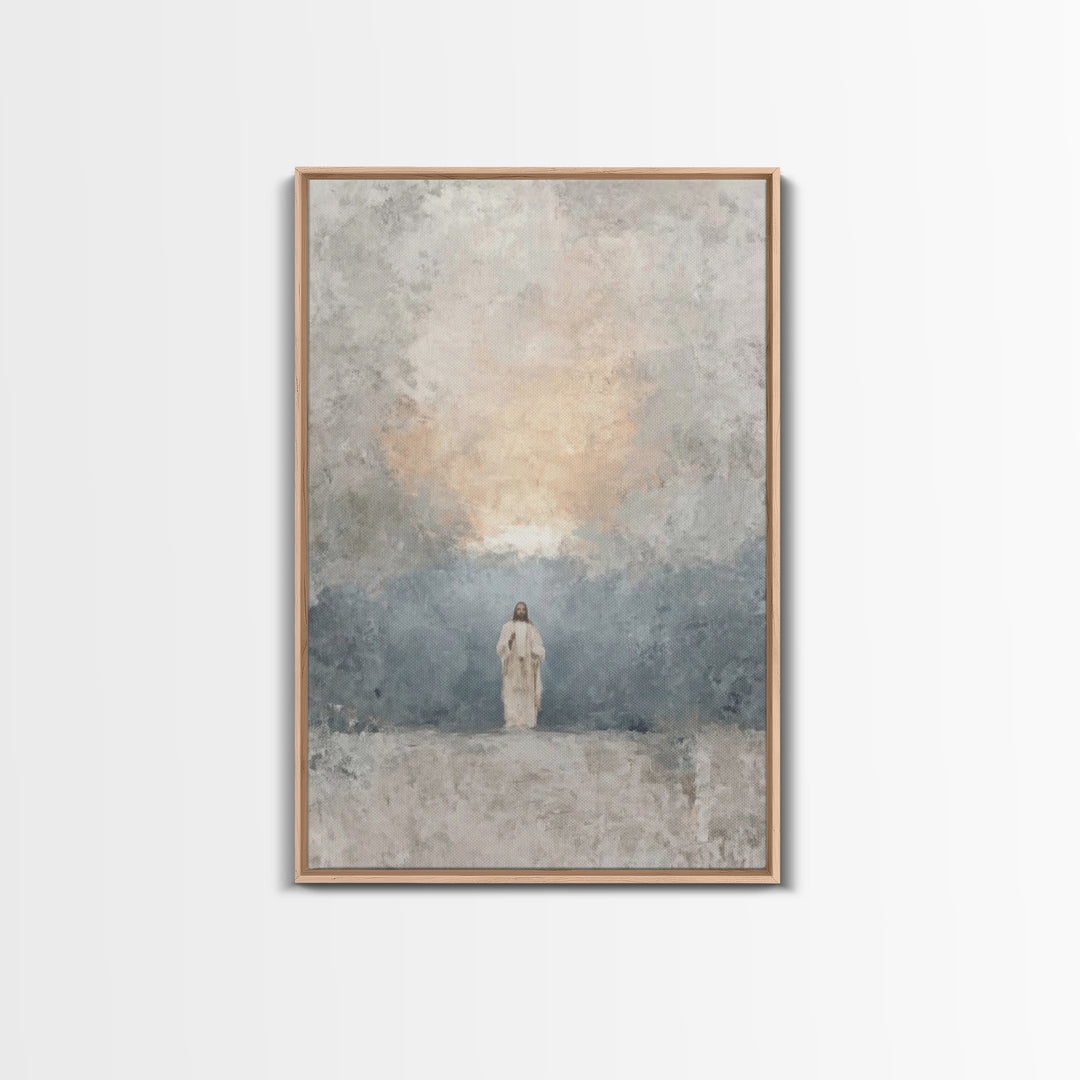 Dawn Of Mercy – Framed Canvas Print – Christian Wall Art – Christian Art Canvas – Jesus Painting – Minimalist Christian Art – Christian Art